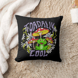 ToadalCoole Blüten- und Froschtypografie Kissen
