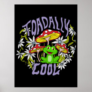 ToadalCoole Blüten- und Froschtypografie Poster