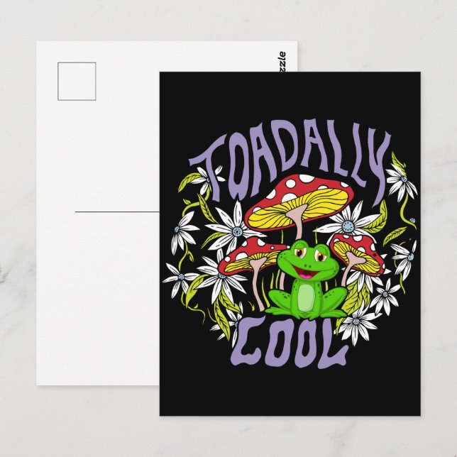ToadalCoole Blüten- und Froschtypografie Postkarte (Vorne/Hinten)