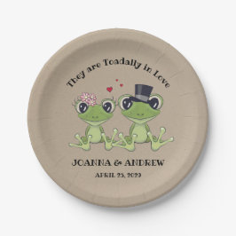 ©Toadally in Liebe Niedlich Frog Wedding Personali Pappteller