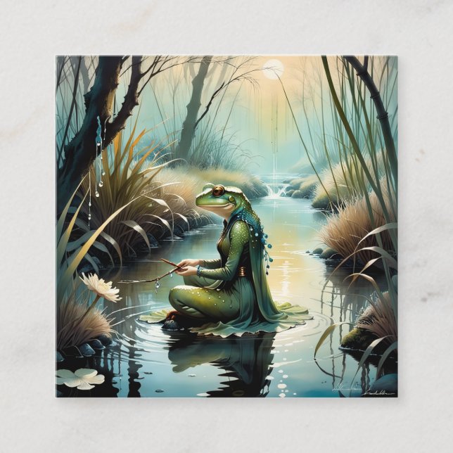 Toadman ist für viele ein Rätsel. Er croaks und fl Quadratische Visitenkarte (Vorderseite)