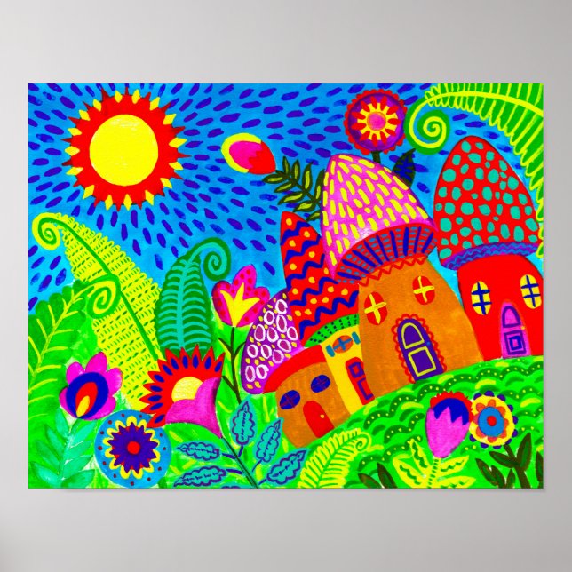 Toadstol Magischer Garten Folkloregie Poster (Vorne)