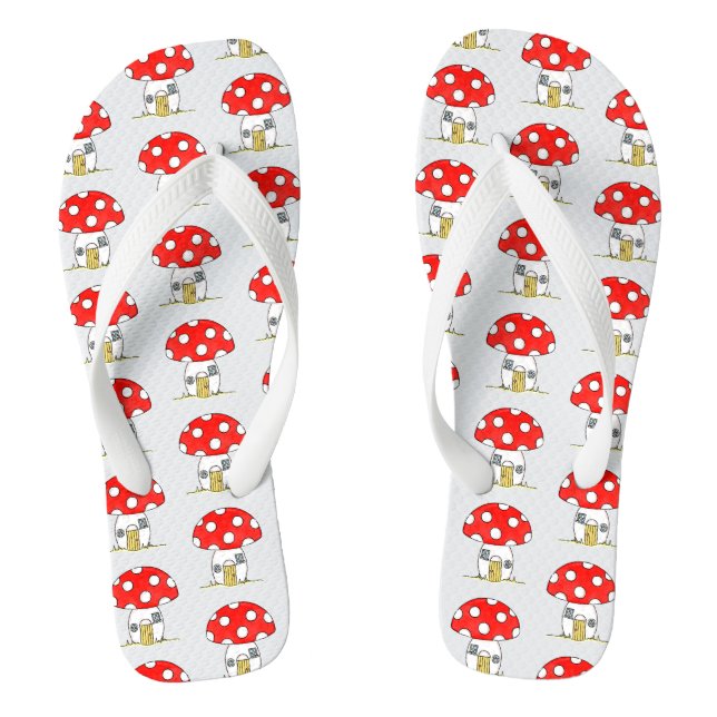 Toadstol Pattern Beach Holiday Flip Flops (Fußbett)