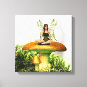 Toadstool Fairy 12" x 12" Wrapped Canvas Leinwanddruck
