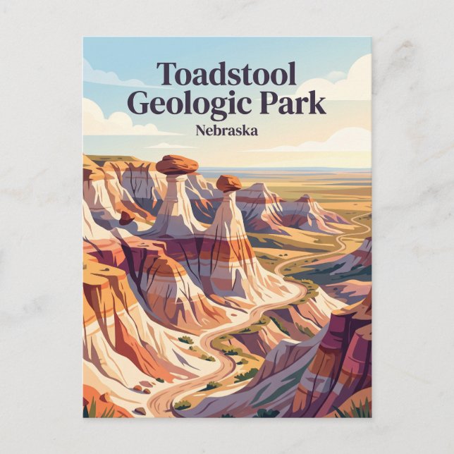 Toadstool Geologic Park Nebraska Postkarte (Vorderseite)