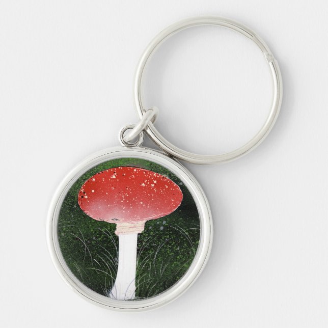 Toadstool Pilz in Moss Umgebung Schlüsselanhänger (Vorne)