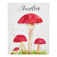 Toadstool Pilzwald Aquarell Rote Natur