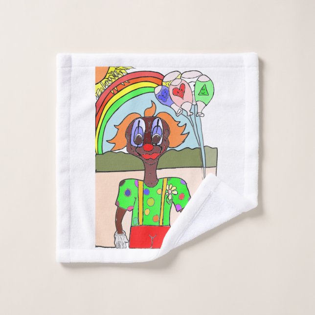 toalha de rosto desenho palhaço com balões  waschlappen (Waschlappen)