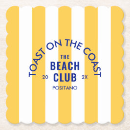 Toast an der Küste Der Beach Club Gelber Streifen Untersetzer