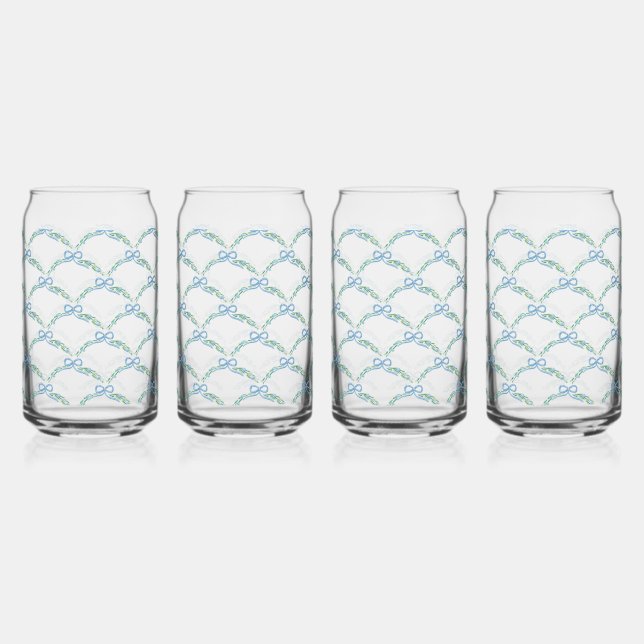 Toast auf der Coquette Bow Trellis Cheers Dosenglas (Vorderseite)