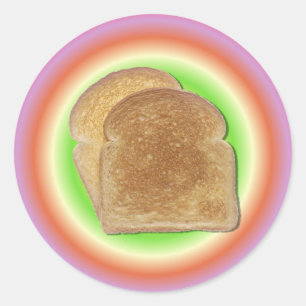 Toast auf einem Platten-Aufkleber Runder Aufkleber