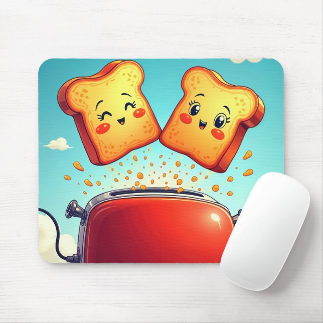 Toast aus einem roten Toaster Mousepad (Mit Mouse)