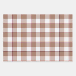 Toast Brown and Athens Gray Plaid Geschenkpapier Set