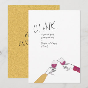 Toast Card Holiday - "Clink" Weinglas Cheers