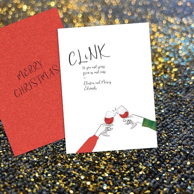 Toast Card Holiday - "Clink" Weinglas Cheers (Von Creator hochgeladen)