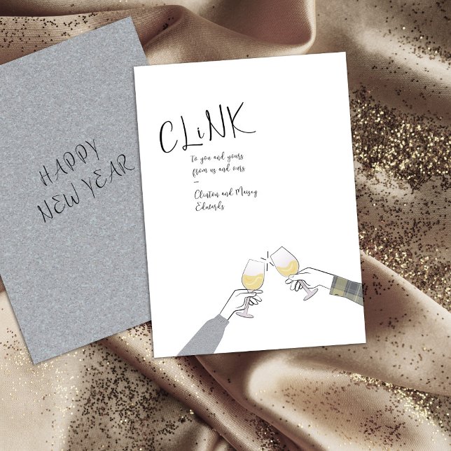 Toast Card Holiday - "Clink" Weinglas Cheers (Von Creator hochgeladen)