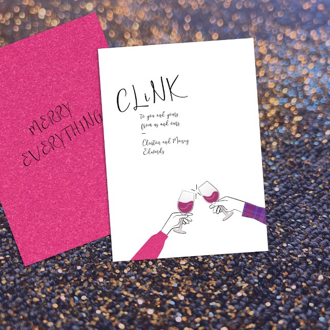 Toast Card Holiday - "Clink" Weinglas Cheers (Von Creator hochgeladen)