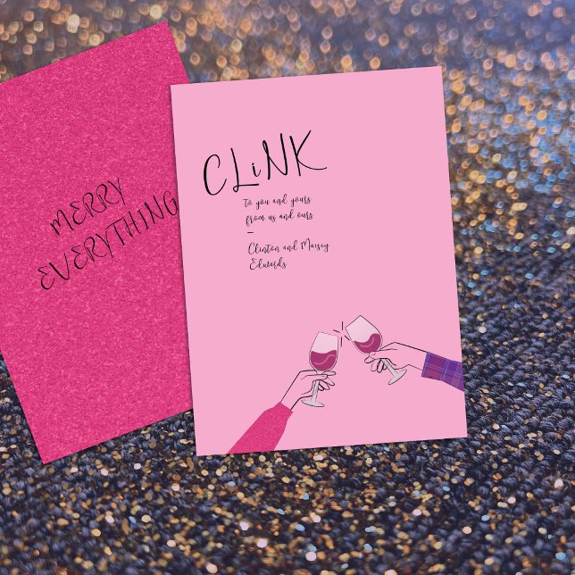 Toast Card Holiday - "Clink" Weinglas Cheers (Von Creator hochgeladen)