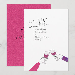Toast Card Holiday - "Clink" Weinglas Cheers