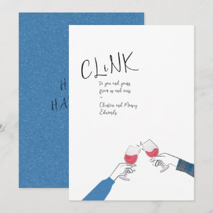 Toast Card Holiday - "Clink" Weinglas Cheers