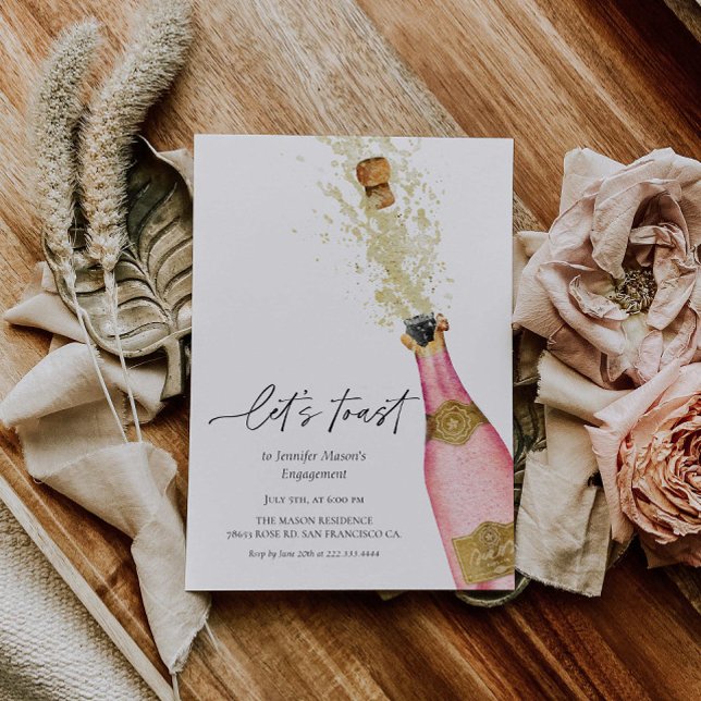 Toast Champagner Flasche Brautparty Einladung (Von Creator hochgeladen)
