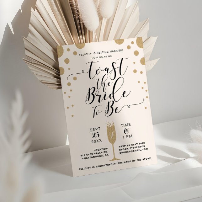 Toast der Brücke | Champagne Bubbles Brautparty Einladung (Toast The Bride | Champagne Bubbles Bridal Shower Invitation)