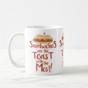 Toast Funny Sandwich Sprichwort Logo Art Kaffeetasse