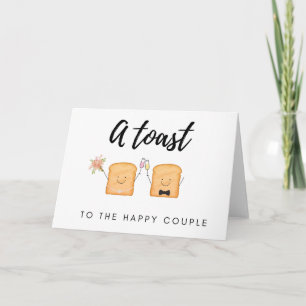 Toast für das glückliche Paar   Süße Hochzeitskart Karte
