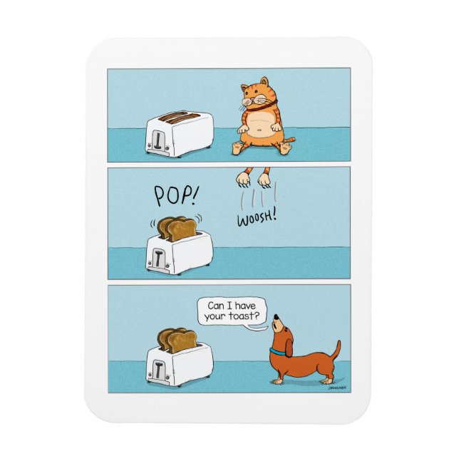 Toast für Hunde mit angeschlagenen Katzen-Blätter Magnet (Vertikal)