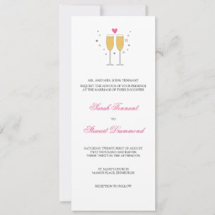 Toast Hochzeit mit Champagner - schlank Einladung