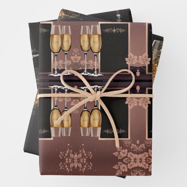 Toast Hochzeitspapier Geschenkpapier Set (Beispiel)