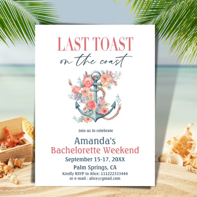 Toast Küste Bachelorette Weedkend Route Einladung (Von Creator hochgeladen)