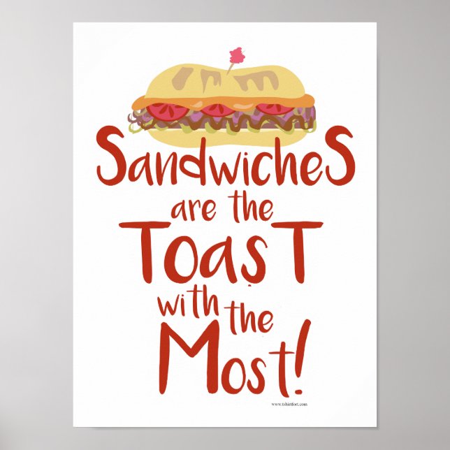 Toast mit der lustigsten Sandwich Liebe Poster (Vorne)