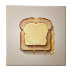 Toast mit schmelzender Butter Fliese