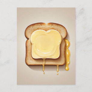 Toast mit schmelzender Butter Postkarte