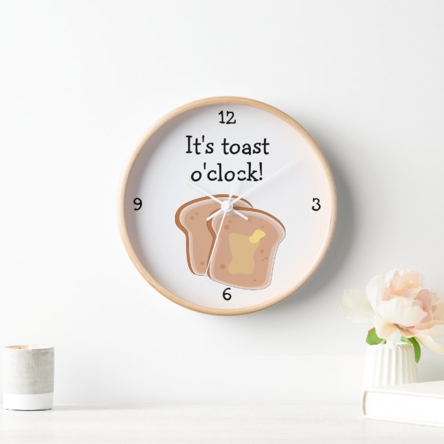 Toast O'Clock lustige Nahrungsaufnahme Wanduhr (Zuhause)