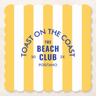 Toast On The Coast The Beach Club Gelber Streifen Untersetzer