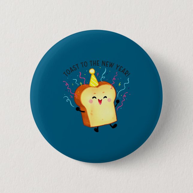 Toast To The New Year Pun  Button (Vorderseite)