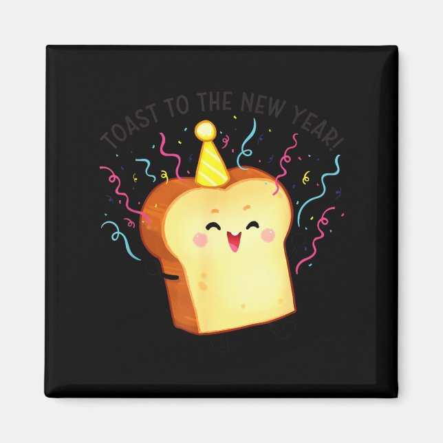 Toast To The New Year Pun  Magnet (Vorne)