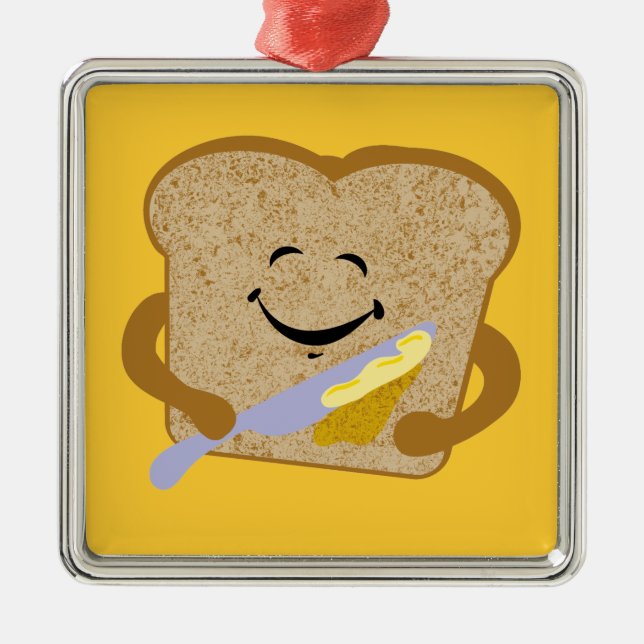 Toast und Butter Ornament Aus Metall (Vorne)