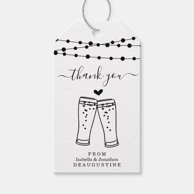 Toast Wedding Danke - Rustic Kraft Geschenkanhänger (Vorderseite)