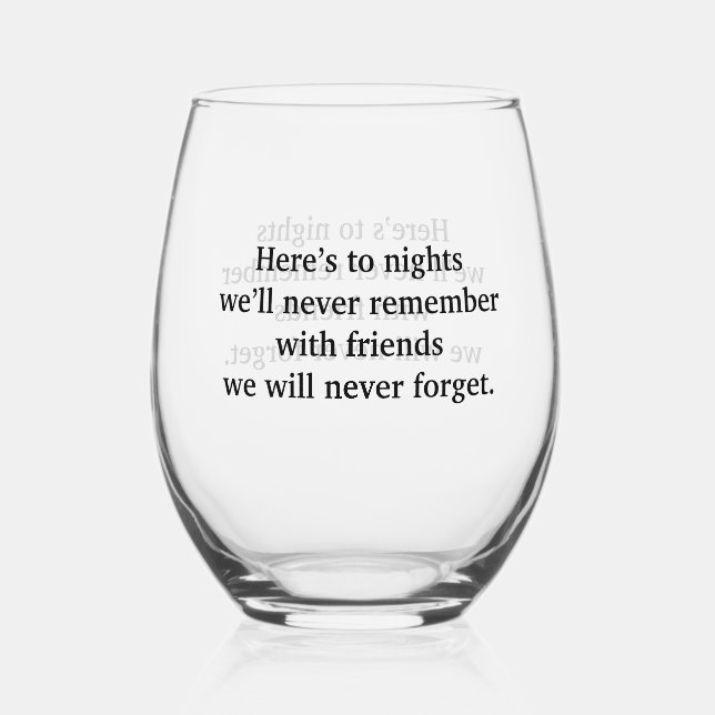 Toast Weinglas Ohne Stiel (Vorderseite)