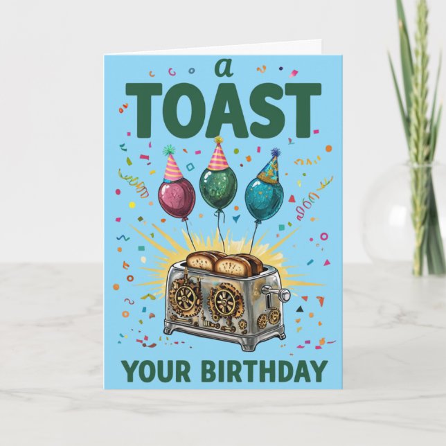 Toast your Birthday - Fun Celebration Karte (Vorderseite)