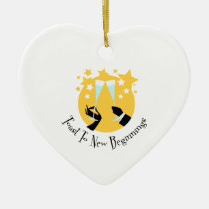 Toast zu den neuen Anfängen Keramikornament