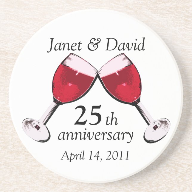 Toast zu Liebe/ Roter Wein Getränkeuntersetzer (Vorne)