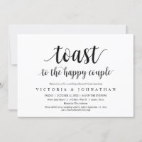 Toast zum glücklichen Ehepaar Hochzeitsessen Probe
