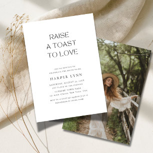 Toast zur Liebe Rustic Boho Brautparty Foto Einladung