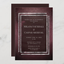Toasted Burgundy & Silver Frame Wedding oder Party