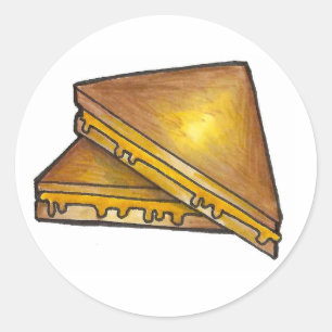 Toasted Cheddar Cheese Sandwich Lunchtime gegrillt Runder Aufkleber