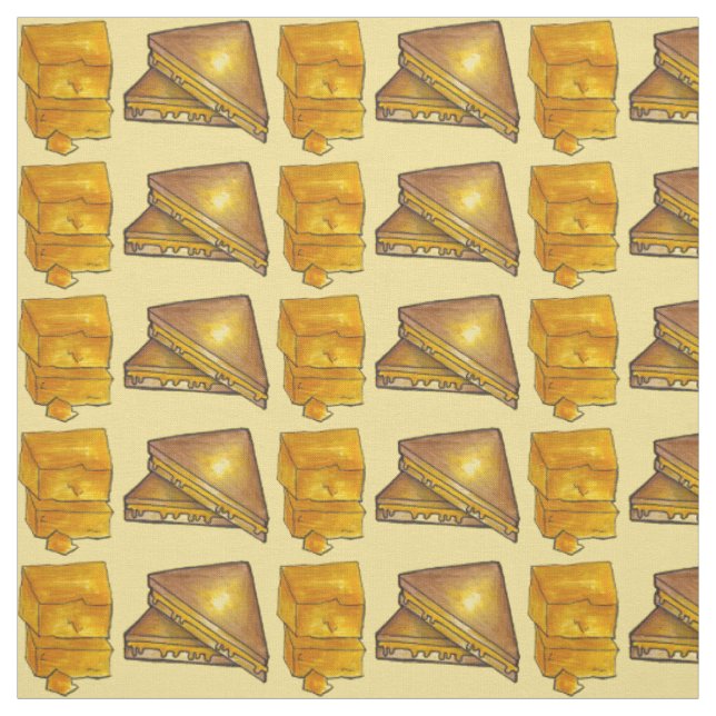Toasted Cheddar Grilled Käse Sandwich Fabric Stoff (Muster)